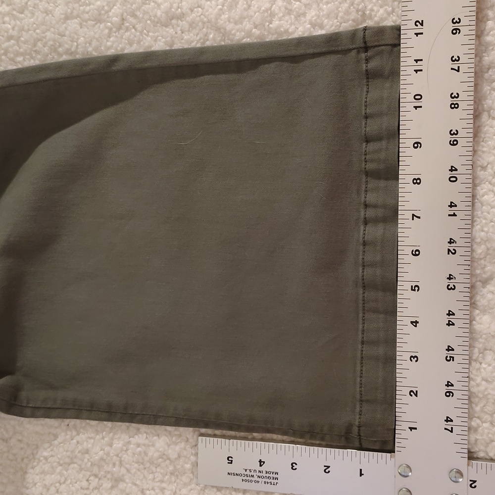 PAIGE Carly Wide Leg Cargo Pocket Jeans – Vintage Ivy Green, Size 32 (10-12) - Picture 14 of 16
